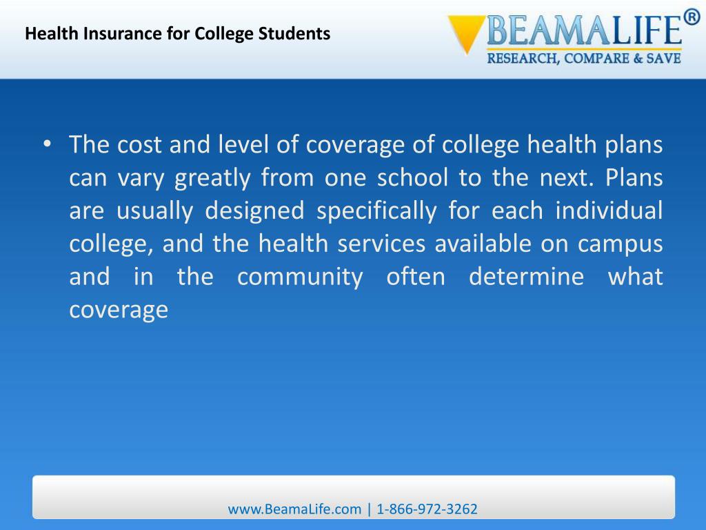 PPT Health Insurance for College Students PowerPoint Presentation