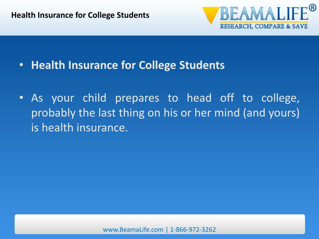 PPT Health Insurance for College Students PowerPoint Presentation