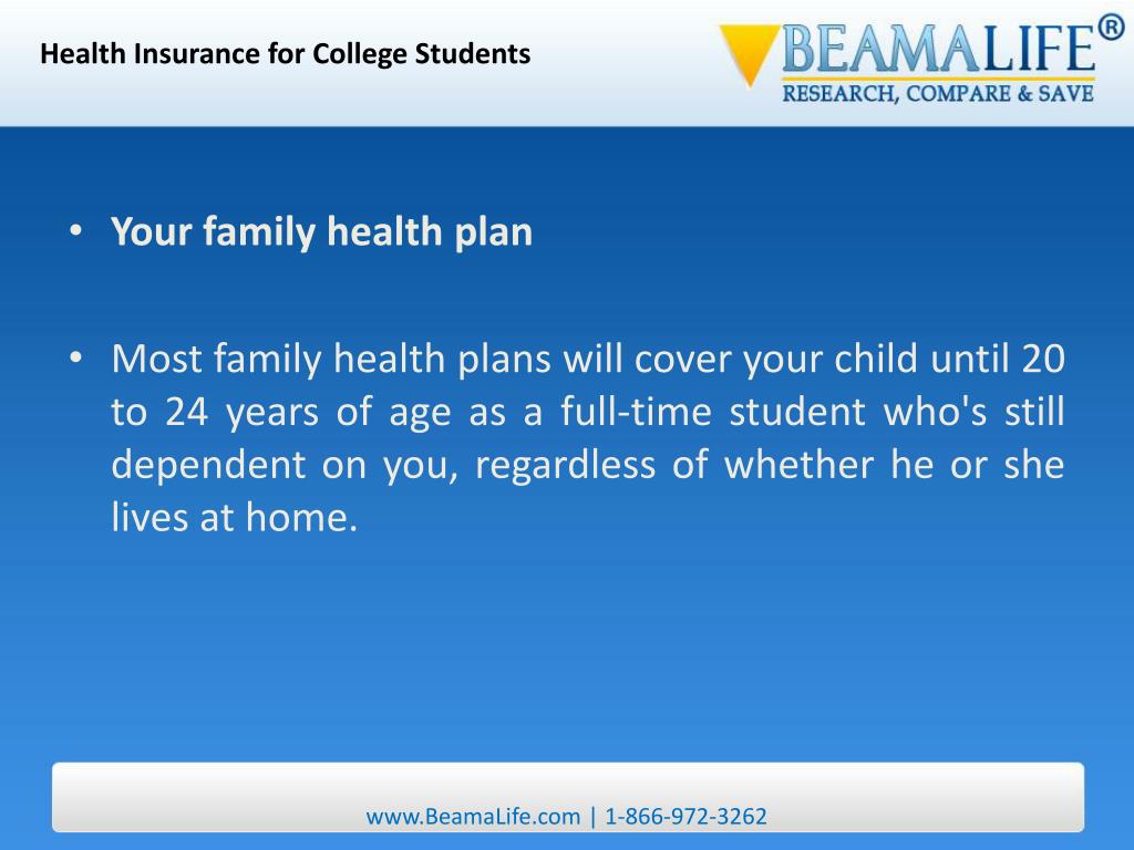 PPT Health Insurance for College Students PowerPoint Presentation