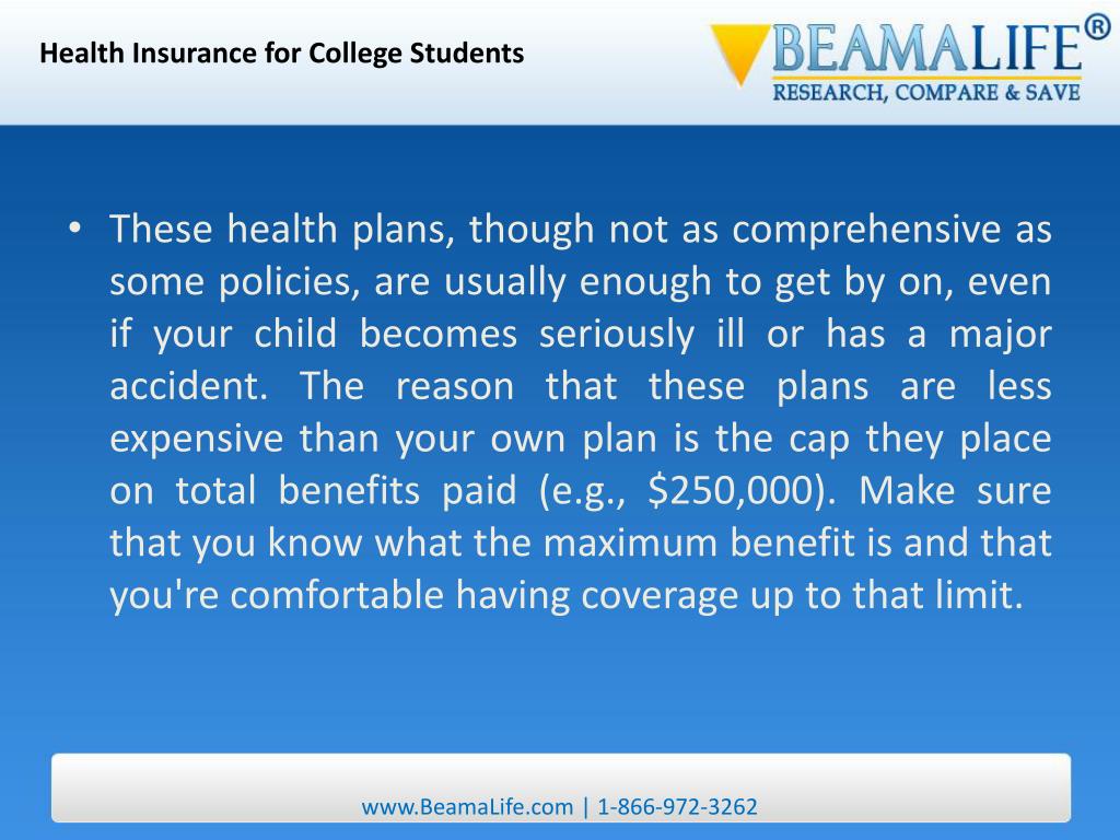 PPT Health Insurance for College Students PowerPoint Presentation