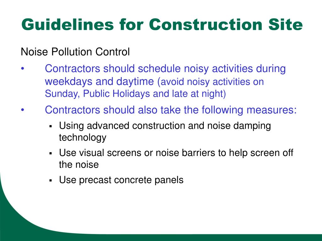 PPT Regulations on Construction Noise and Control Measures PowerPoint
