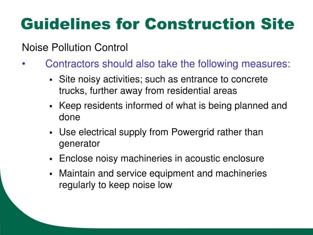PPT Regulations on Construction Noise and Control Measures PowerPoint