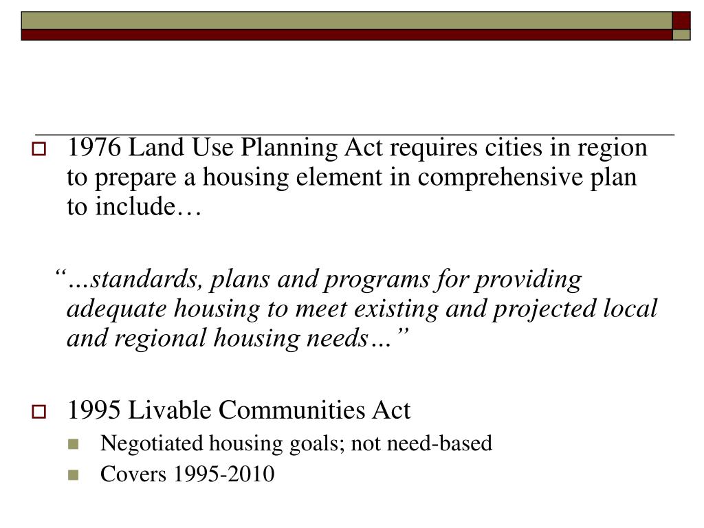 PPT Met Council’s Housing Needs Formula & Local Government Response