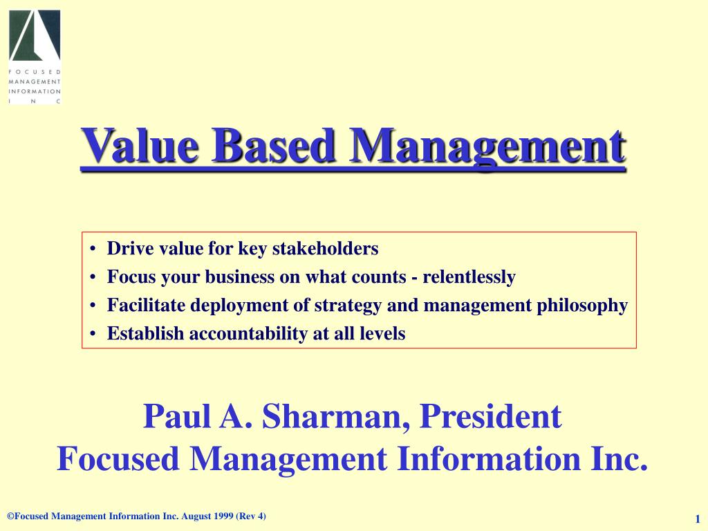 PPT Value Based Management PowerPoint Presentation, free download