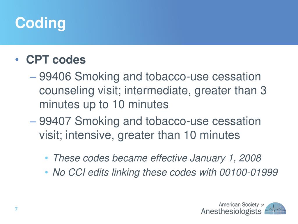 PPT Smoking Cessation CMS Coding and Reimbursement Policies