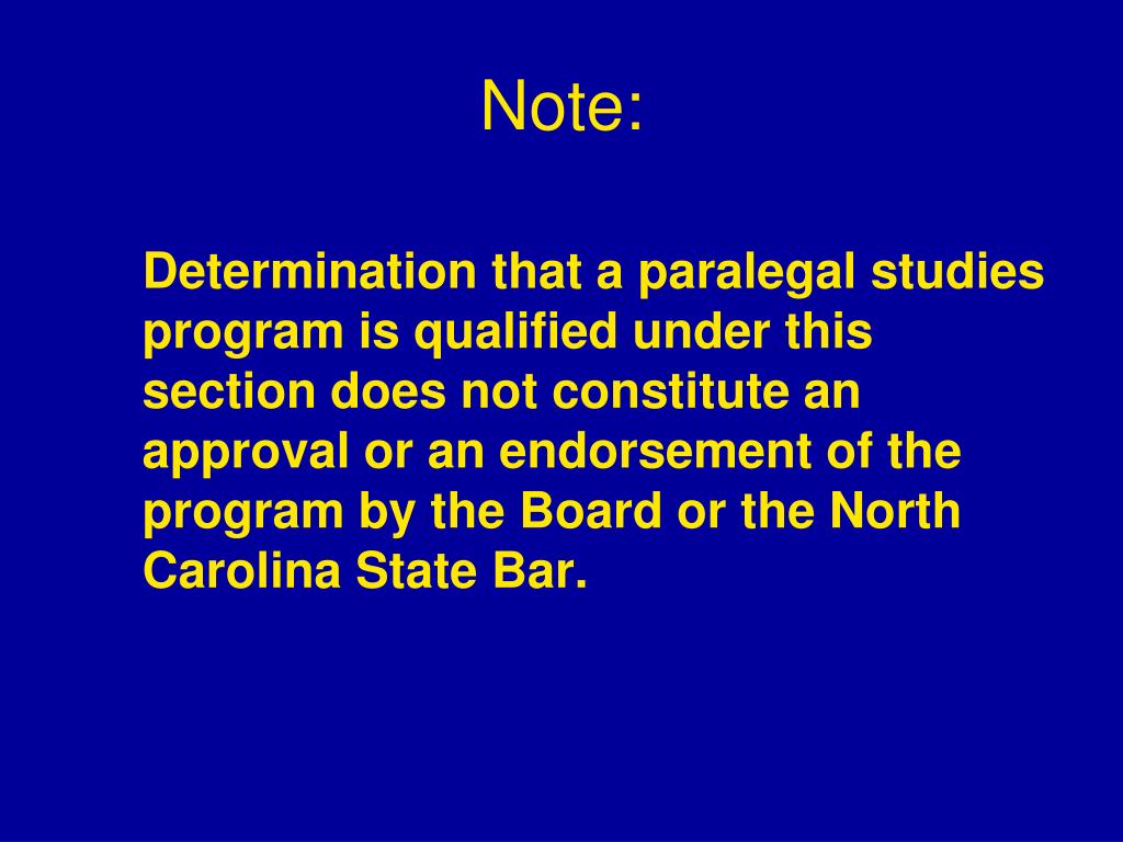 PPT The Plan for Certification of Paralegals A Program of the North Carolina State Bar
