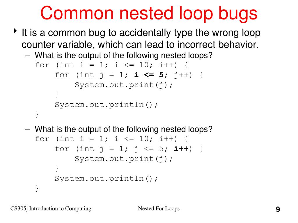 PPT Topic 6 Nested for Loops PowerPoint Presentation, free download