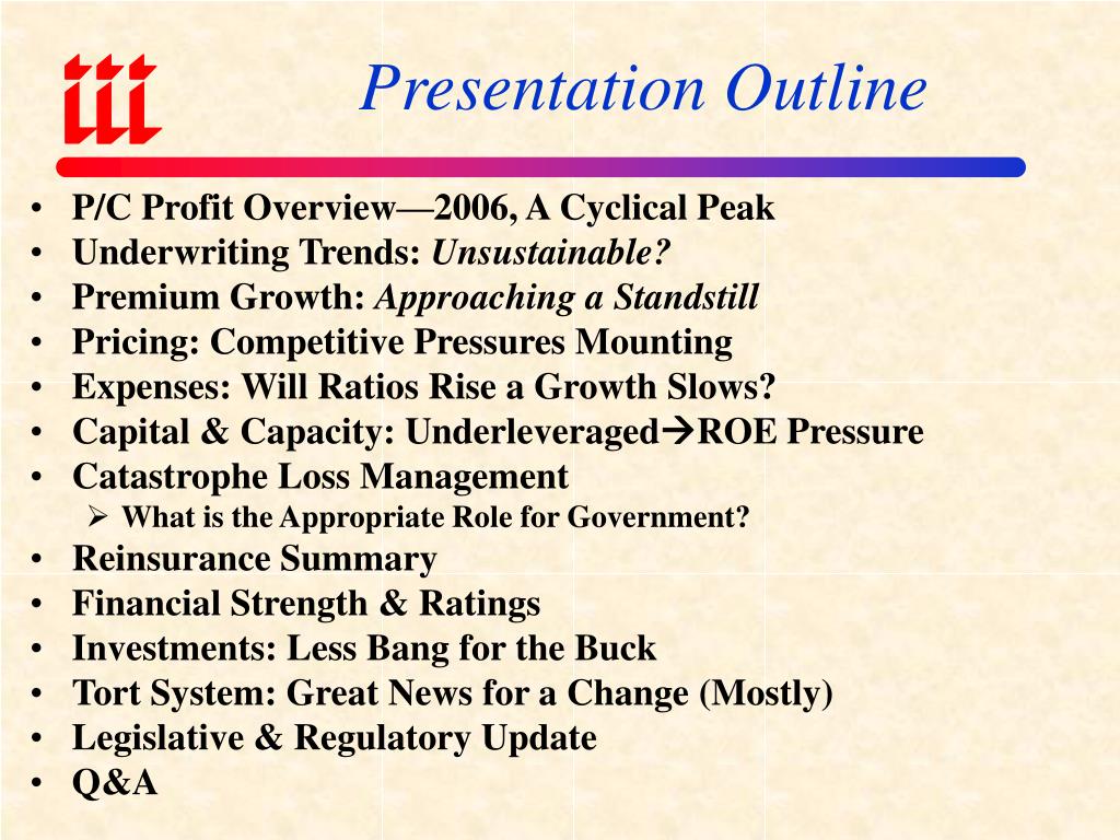 PPT Property/Casualty Insurance in a PostKatrina World An Industry