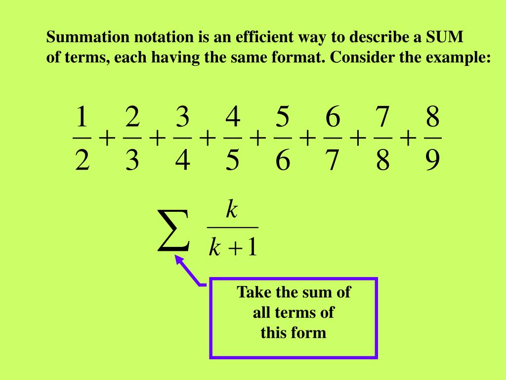 PPT SUMMATION NOTATION PowerPoint Presentation, free download ID459578