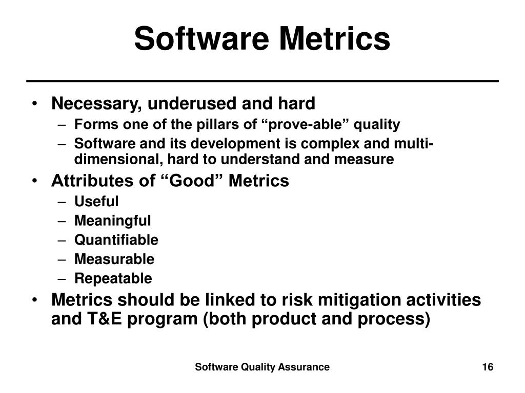 PPT Software Quality Assurance Lecture Notes M. D. Dykton 21 April