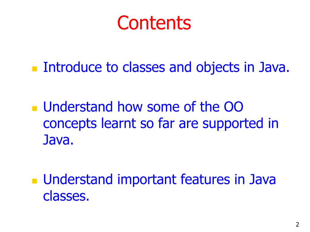 PPT Classes and Objects in Java PowerPoint Presentation, free
