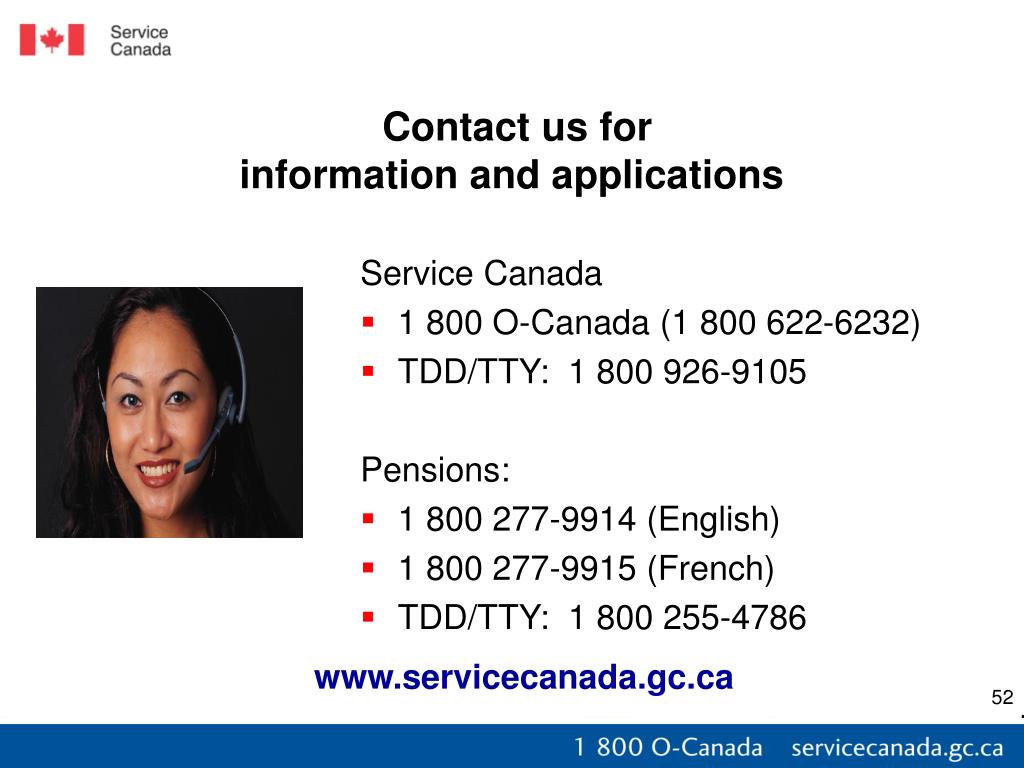 PPT Service Canada Canada Pension Plan and Old Age Security