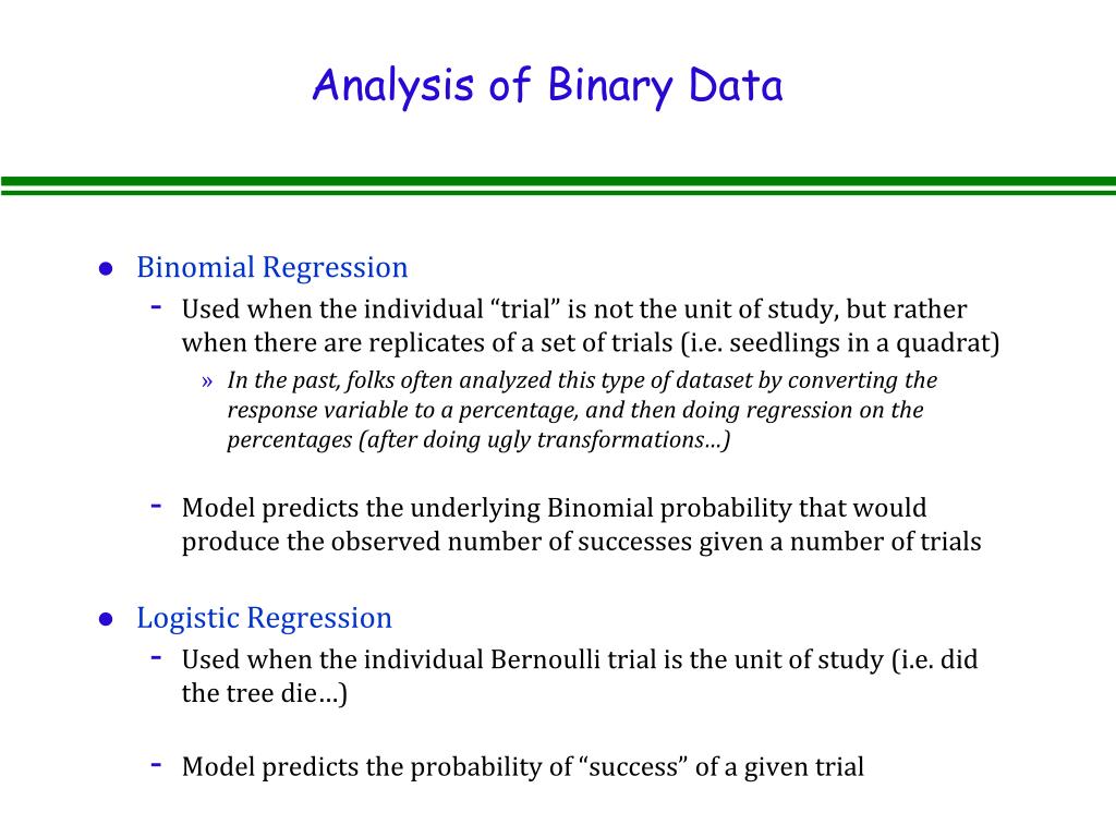 PPT Analysis of Categorical and Ordinal Data Binomial and Logistic