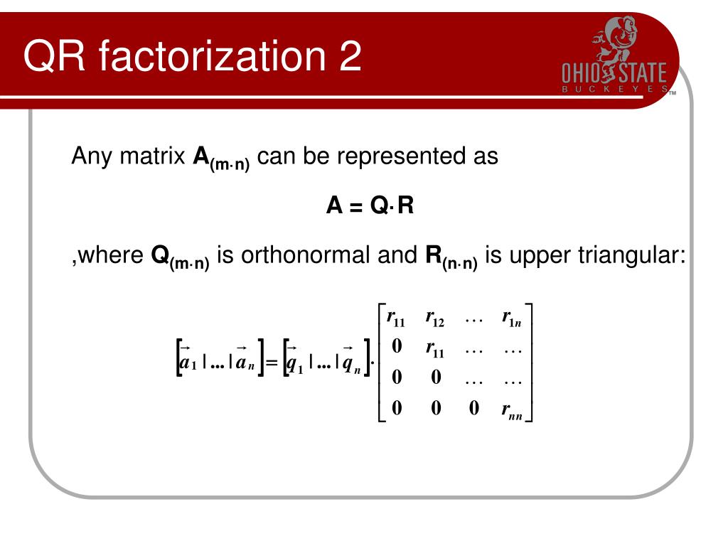 PPT Linear Least Squares QR Factorization PowerPoint Presentation
