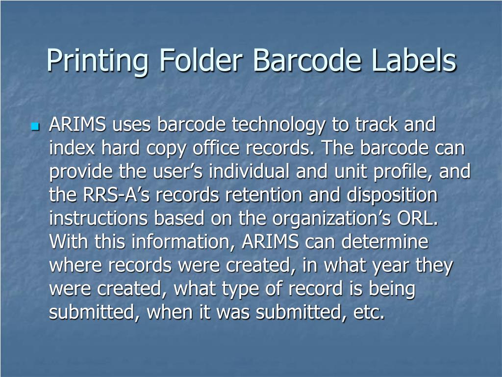 PPT Army Records Information Management System (ARIMS) PowerPoint Presentation ID466343