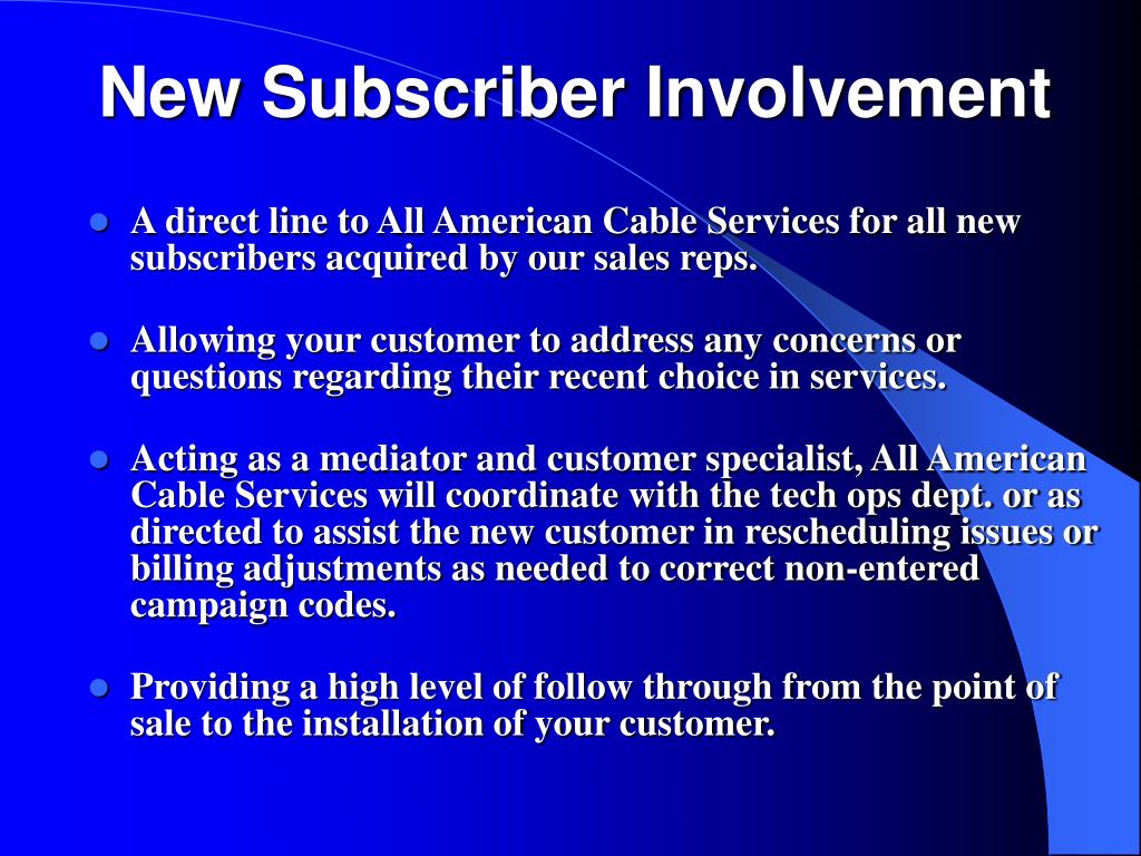 PPT ALL AMERICAN CABLE SERVICES PowerPoint Presentation, free
