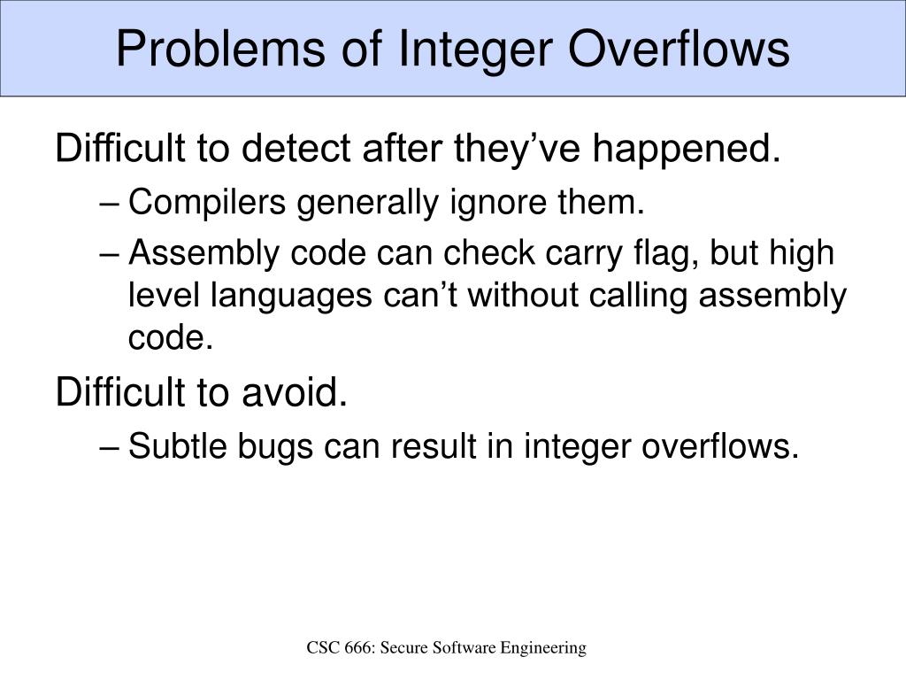 PPT Integer Overflows PowerPoint Presentation, free download ID467767