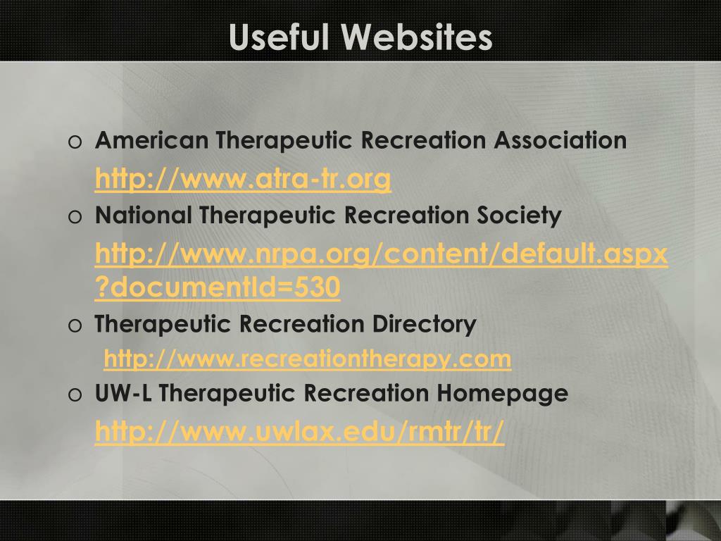 PPT My Therapeutic Recreation Degree . . . PRICELE PowerPoint Presentation ID467934