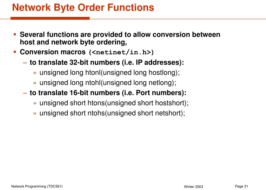 PPT TDC561 Network Programming PowerPoint Presentation, free download