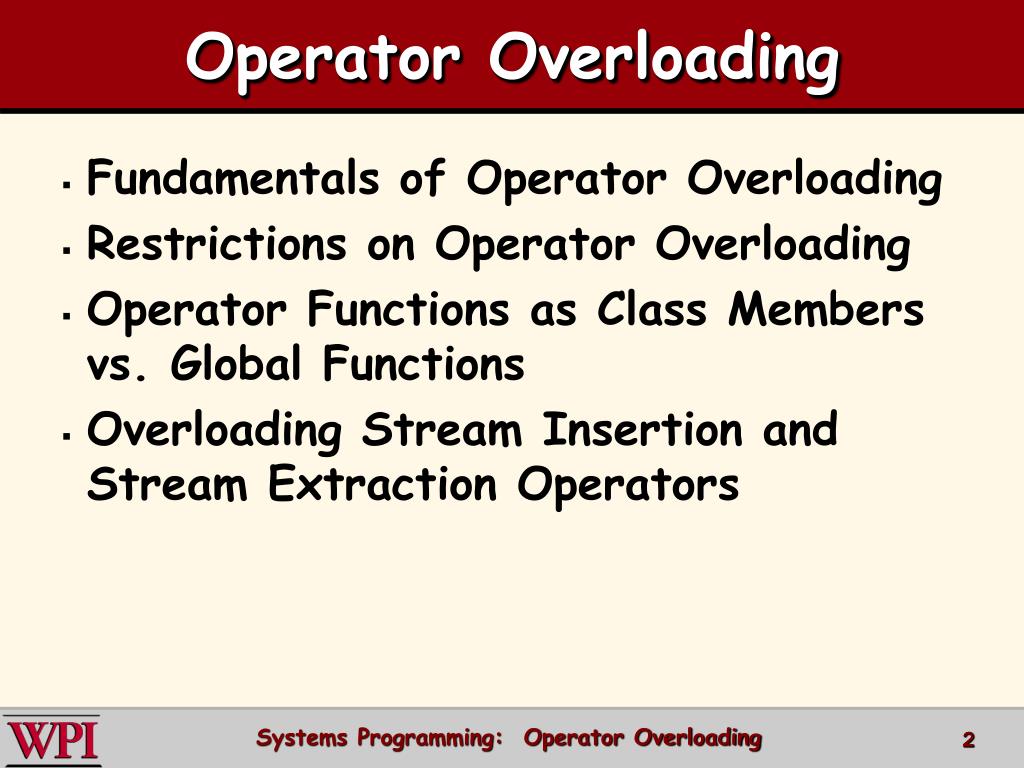 PPT Operator Overloading in C++ PowerPoint Presentation, free download ID468140