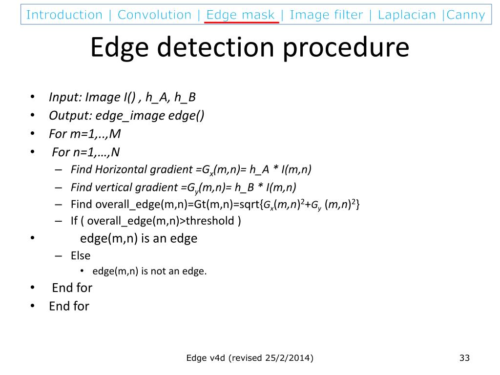 PPT Chapter 3 Image processing and computer vision Edge detection