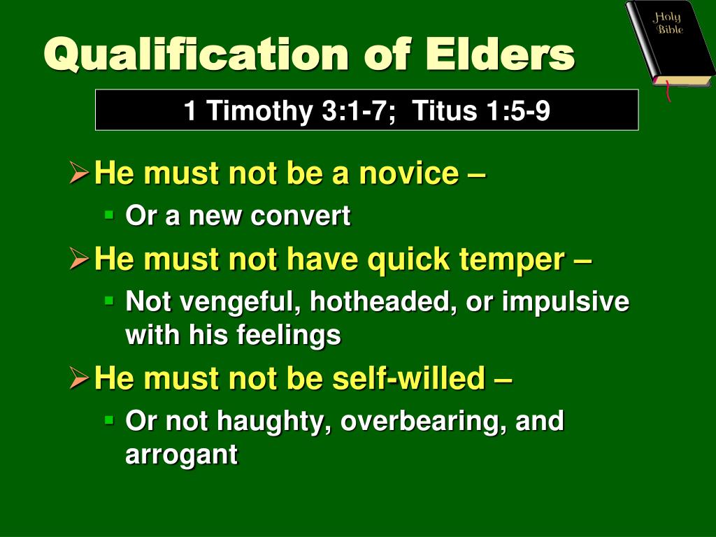 PPT “Qualifications and Work of Elders” “Our Responsibility to the