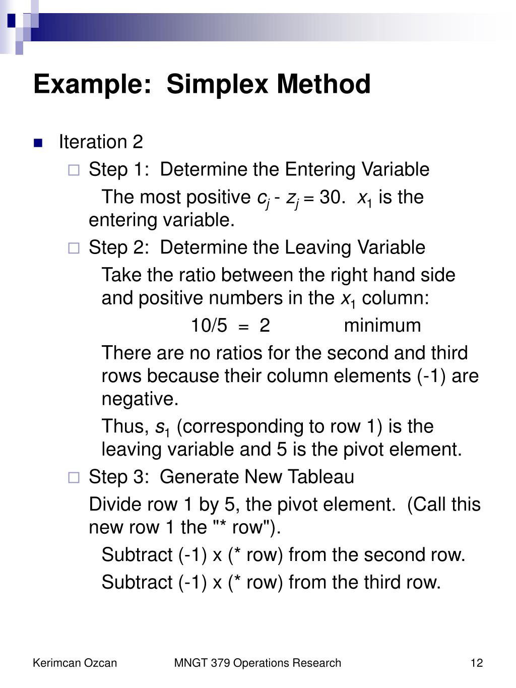 PPT Linear Programming The Simplex Method PowerPoint Presentation