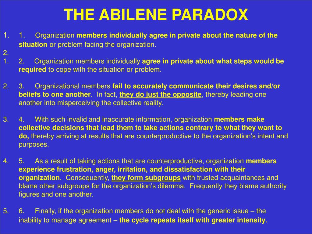 PPT THE ABILENE PARADOX PowerPoint Presentation ID472566