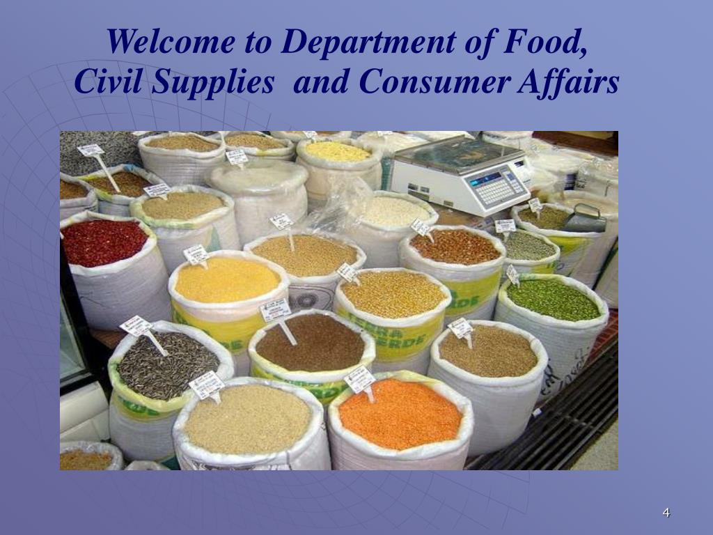 PPT to Department of Food, Civil Supplies and Consumer