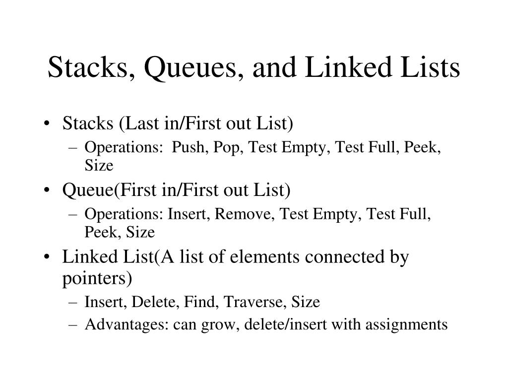PPT Stacks, Queues, and Linked Lists PowerPoint Presentation, free download ID474360