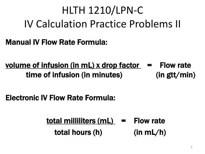 How To Calculate Flow Rate In Gttmin