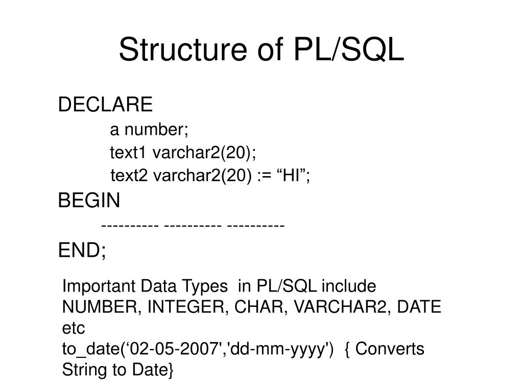 PPT Introduction to PL/SQL PowerPoint Presentation, free download