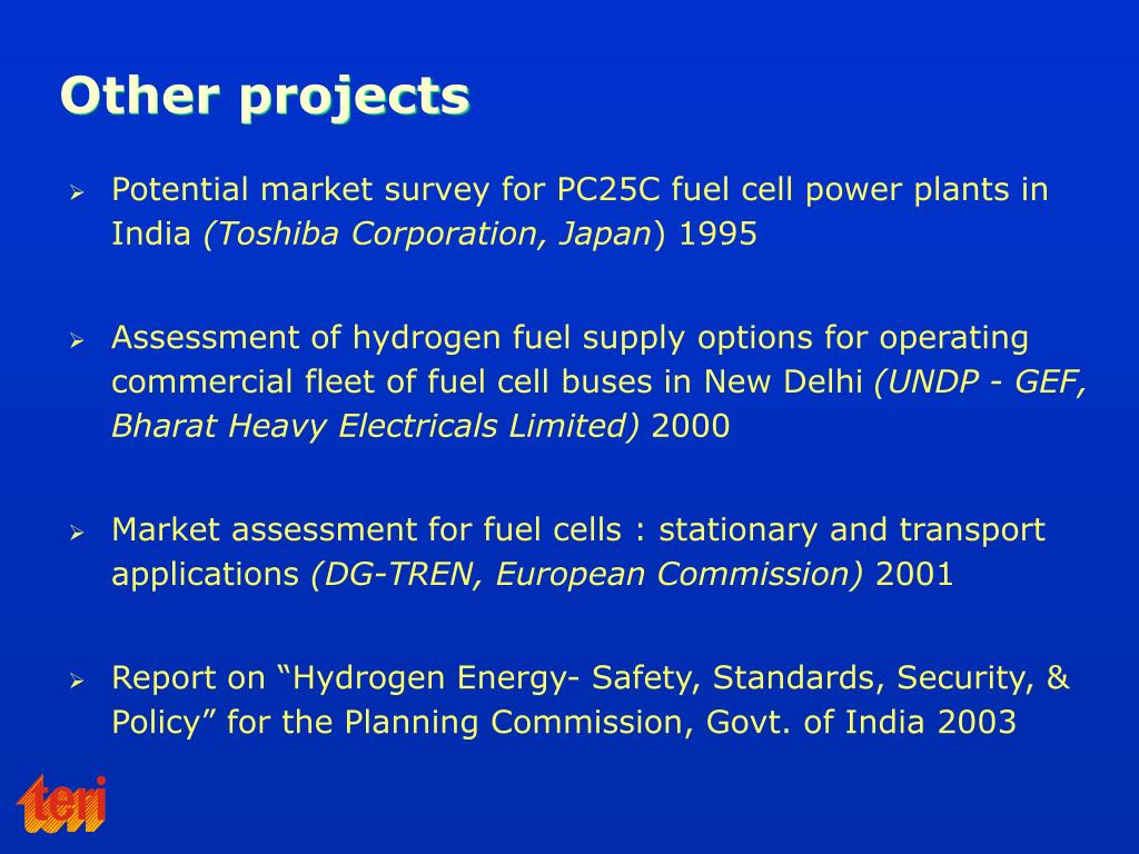 PPT TERI’s Experience in Fuel Cells Technology PowerPoint