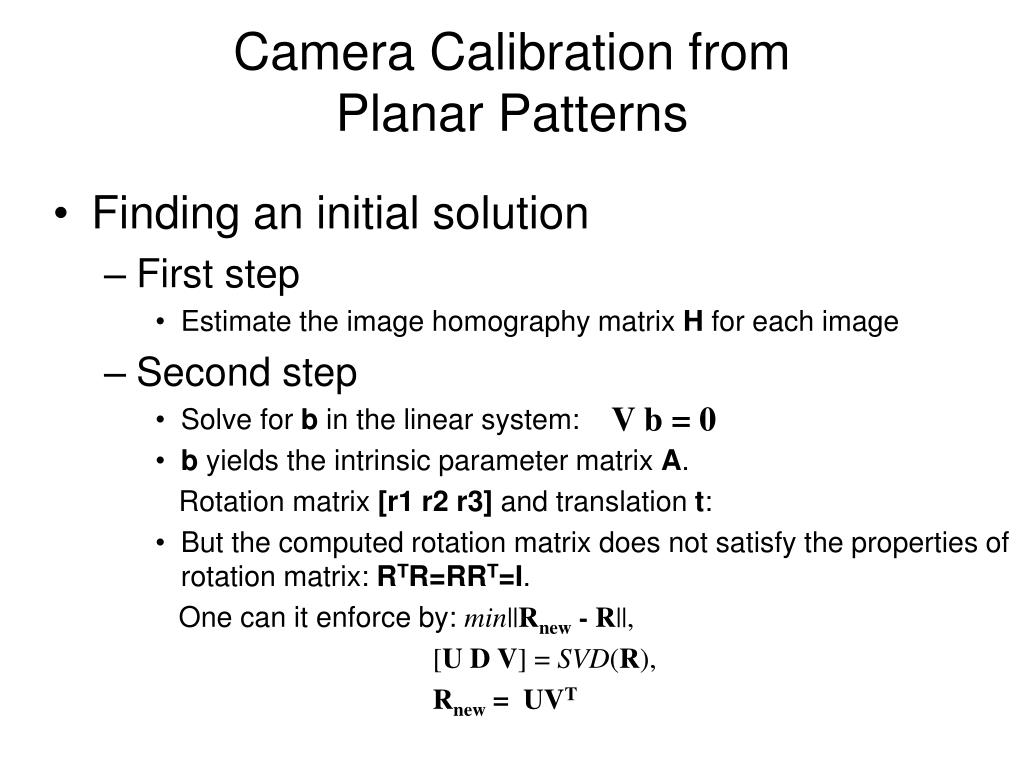 PPT Camera Calibration from Planar Patterns PowerPoint Presentation