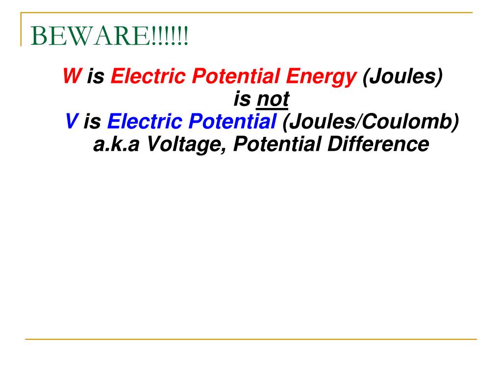 PPT Electrical Energy and Electric Potential PowerPoint Presentation