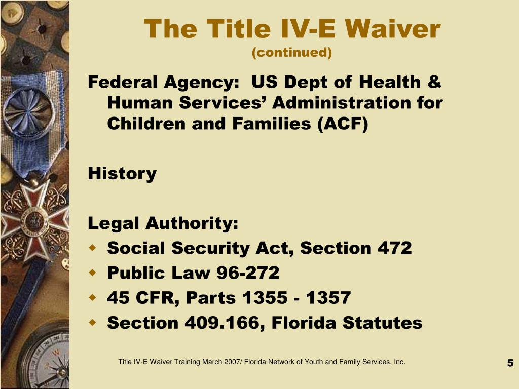 PPT THE FLORIDA NETWORK OF YOUTH AND FAMILY SERVICES, INC. TITLE IVE