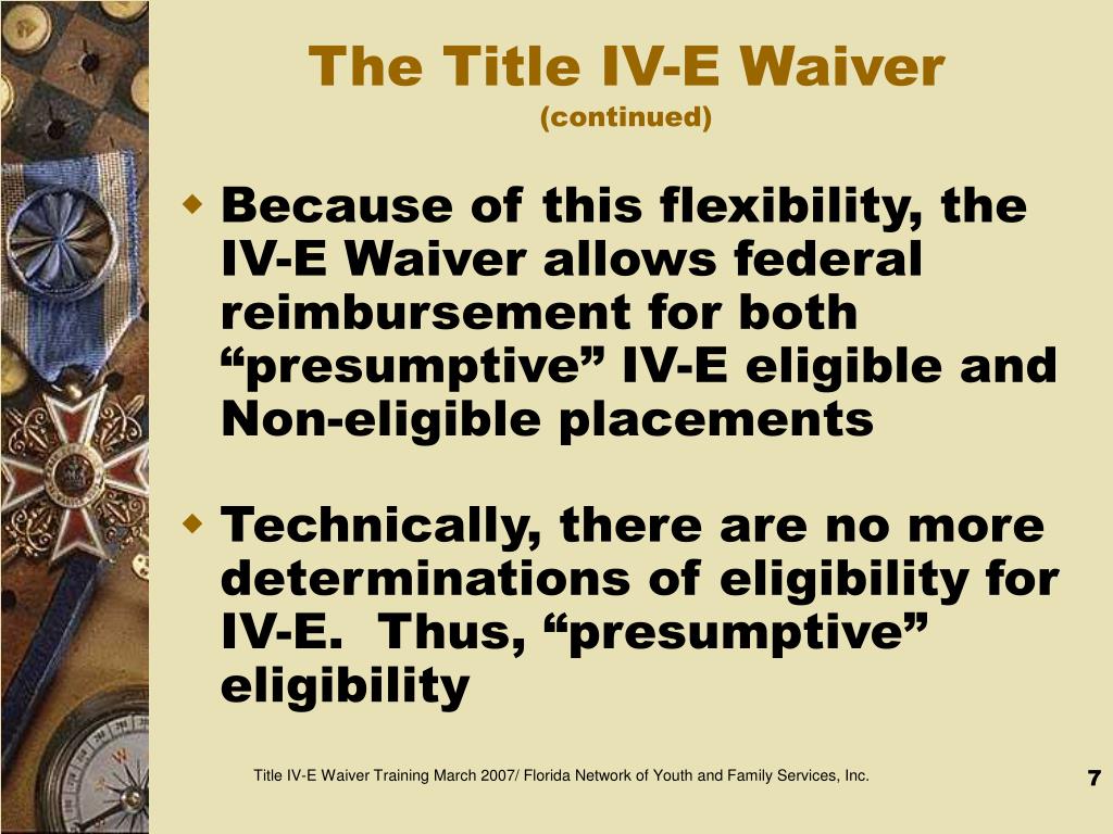 PPT THE FLORIDA NETWORK OF YOUTH AND FAMILY SERVICES, INC. TITLE IVE