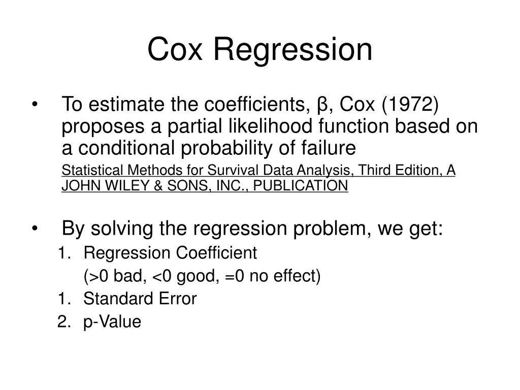 PPT the Cox proportional hazards model (Cox Regression Model