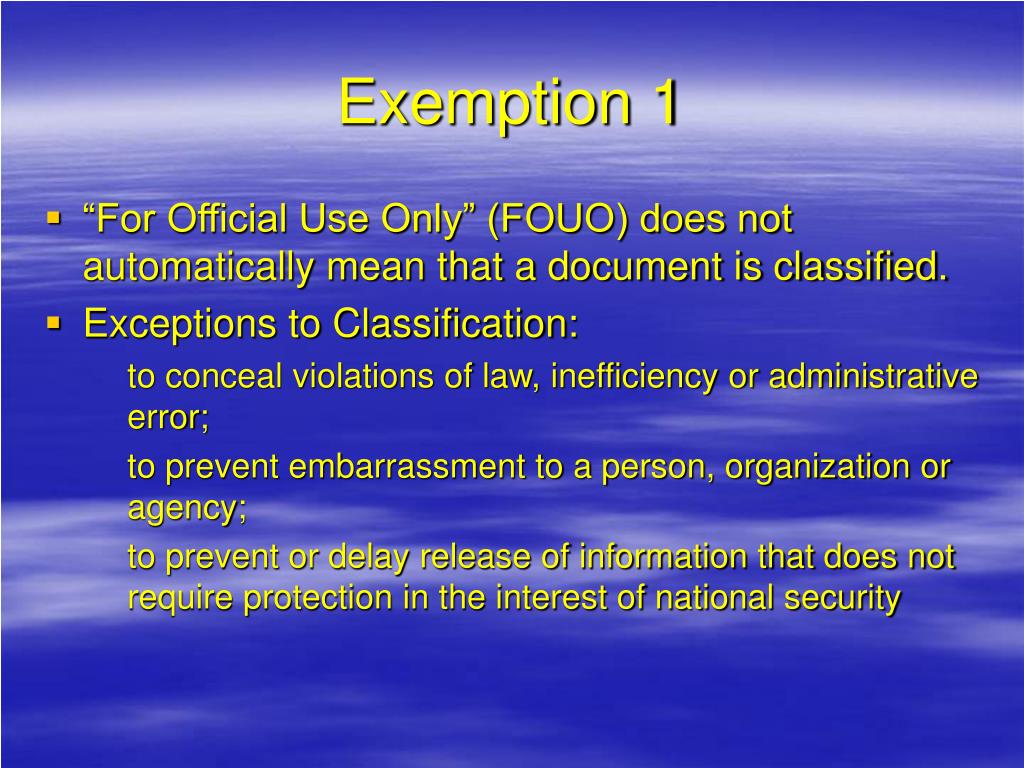 PPT Overview of FOIA Exemptions PowerPoint Presentation, free