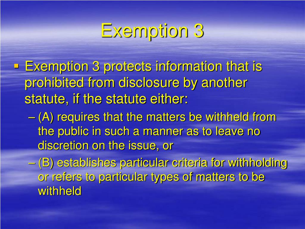 PPT Overview of FOIA Exemptions PowerPoint Presentation, free