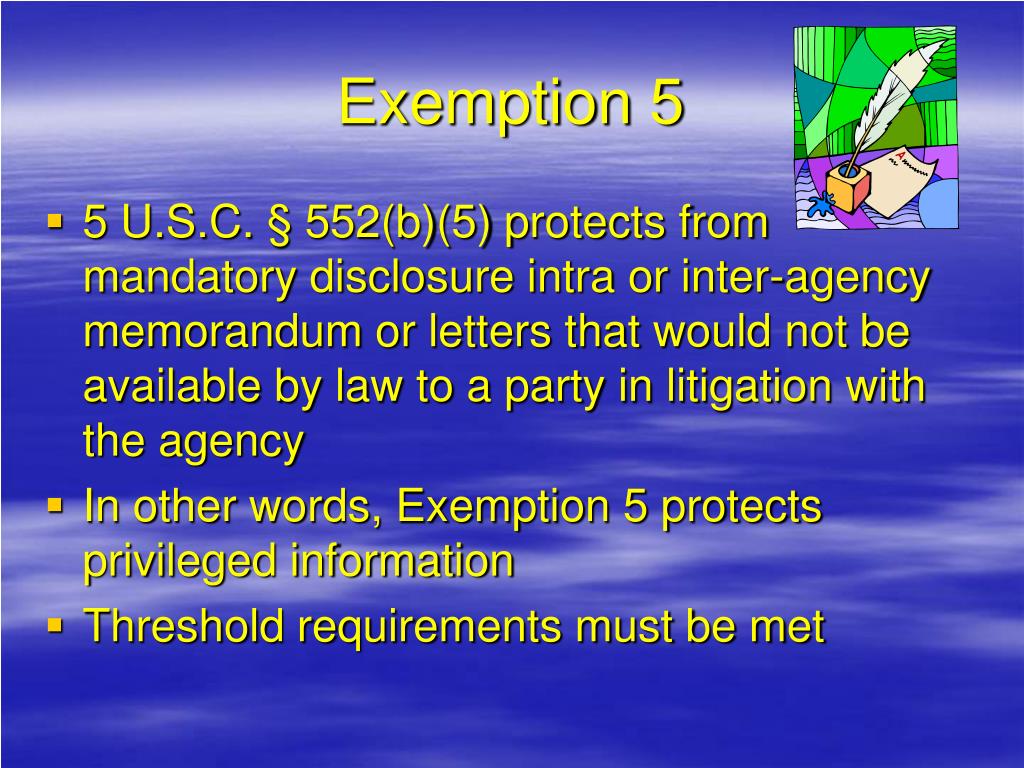PPT Overview of FOIA Exemptions PowerPoint Presentation, free