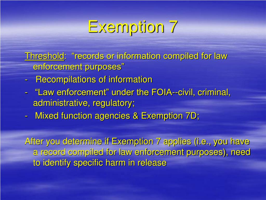 PPT Overview of FOIA Exemptions PowerPoint Presentation, free