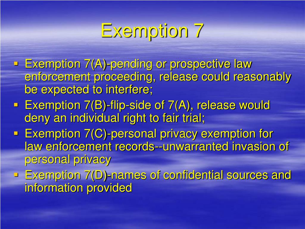 PPT Overview of FOIA Exemptions PowerPoint Presentation, free