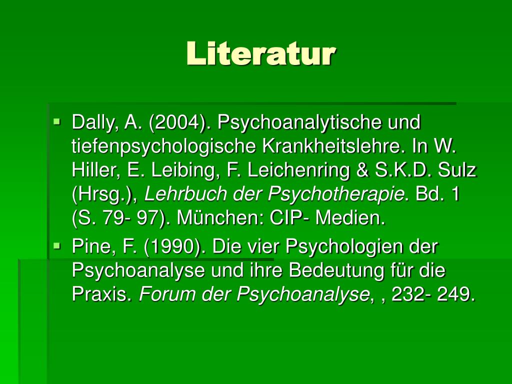 PPT Die vier Psychologien der Psychoanalyse PowerPoint