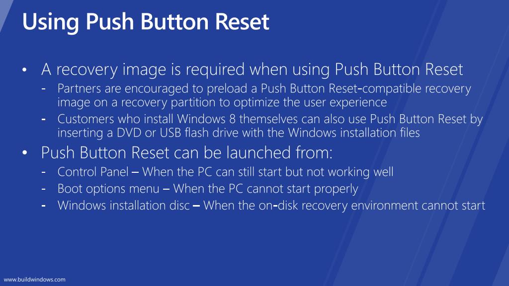 PPT Understanding Push Button Reset PowerPoint Presentation, free download ID485679
