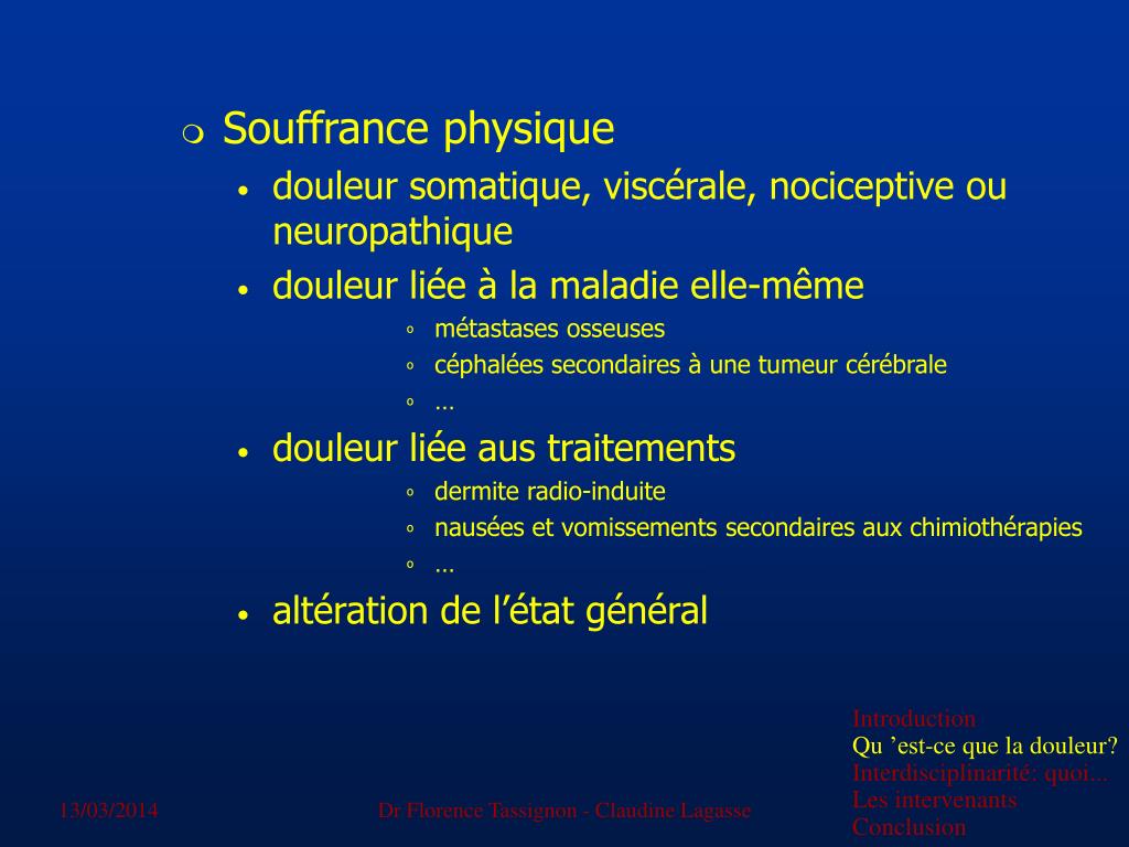 PPT La douleur une affaire d ’équipe PowerPoint Presentation ID485984