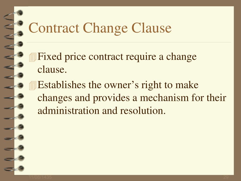 PPT Contracts, Change Order Administration and Claims Management