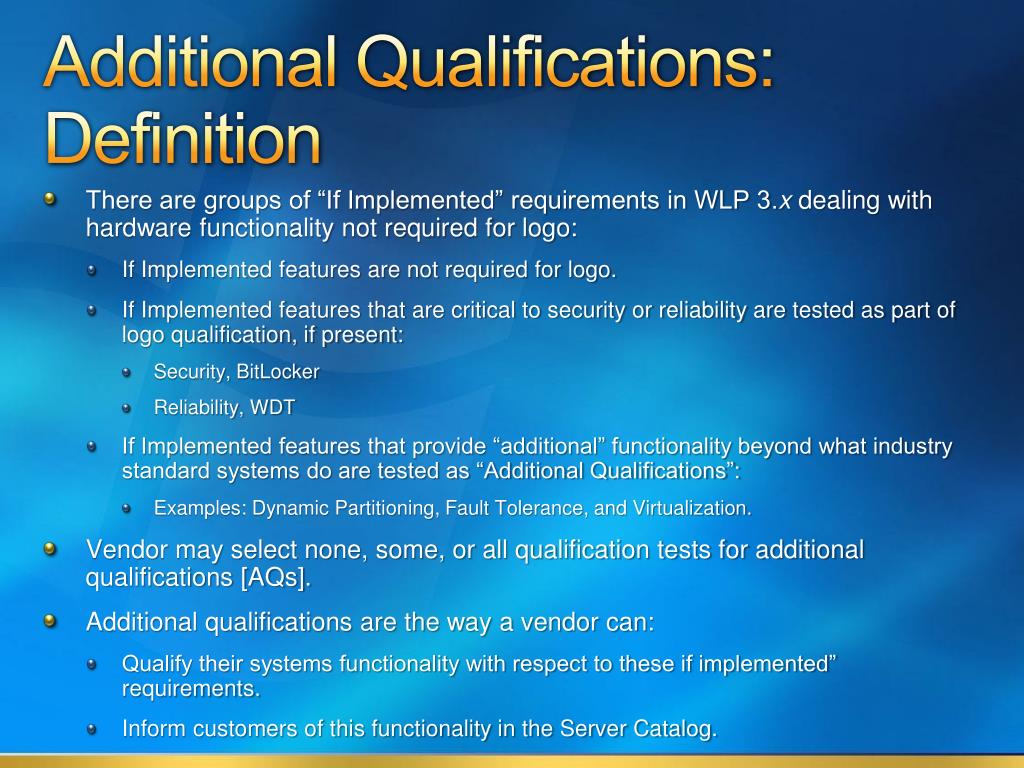 PPT Windows Server 2008 Device and System Logo and Test Requirements