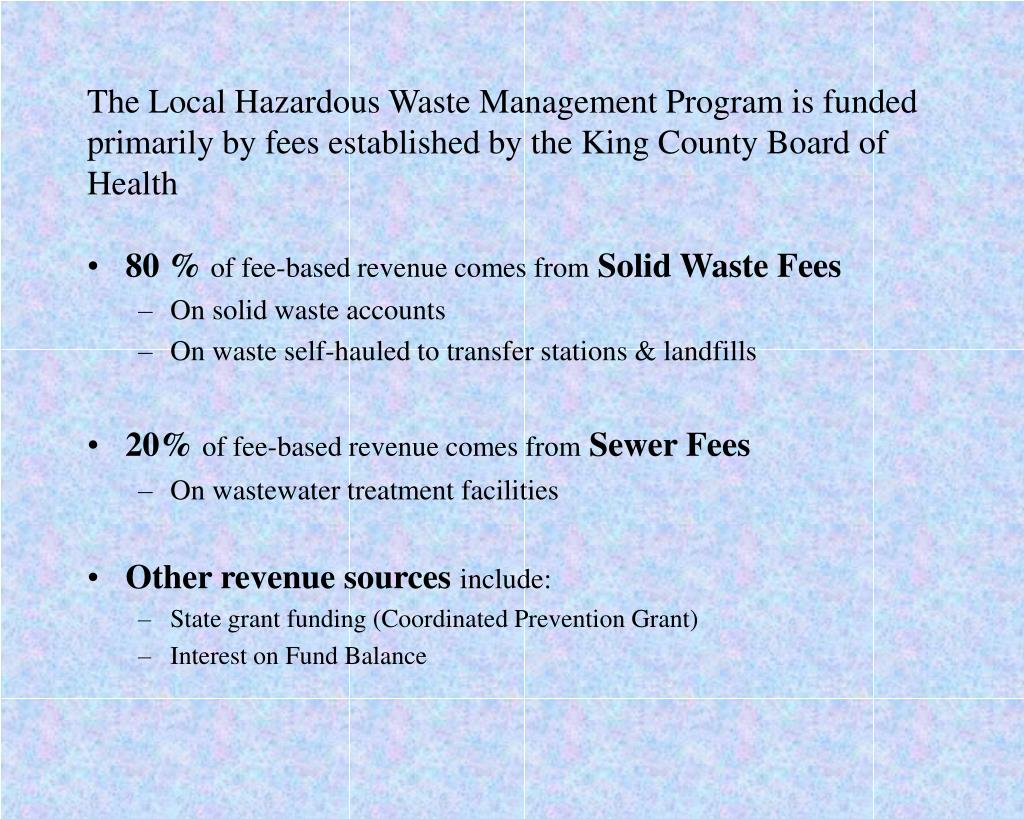 PPT Local Hazardous Waste Management Program in King County