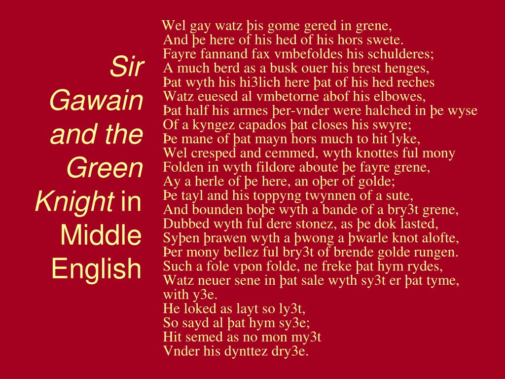 PPT Sir Gawain and the Green Knight PowerPoint Presentation, free